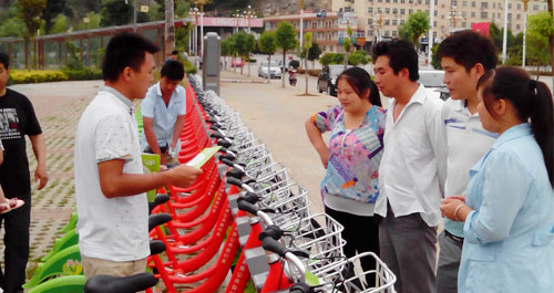 商洛市首個公共自行車綠道項目向市民開放