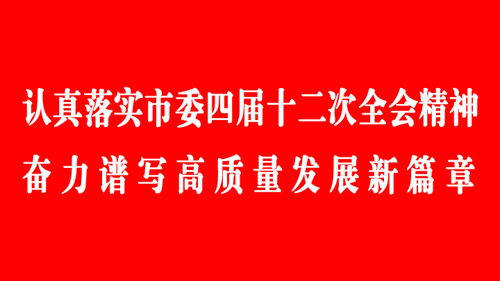 認真落實市委四屆十二次全會精神 奮力譜寫高質量發展新篇章