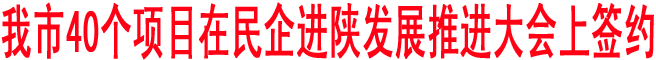 我市40個項目在民企進陜發展推進大會上簽約