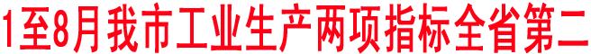 1至8月我市工業生產兩項指標全省第二