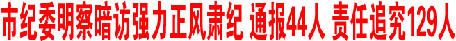 商洛市紀(jì)委明察暗訪強力正風(fēng)肅紀(jì) 通報44人 責(zé)任追究129人