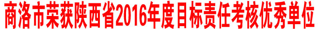 商洛市榮獲陜西省2016年度目標(biāo)責(zé)任考核優(yōu)秀單位