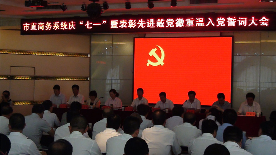 商務系統召開慶“七一”暨表彰先進·戴黨徽·重溫入黨誓詞大會
